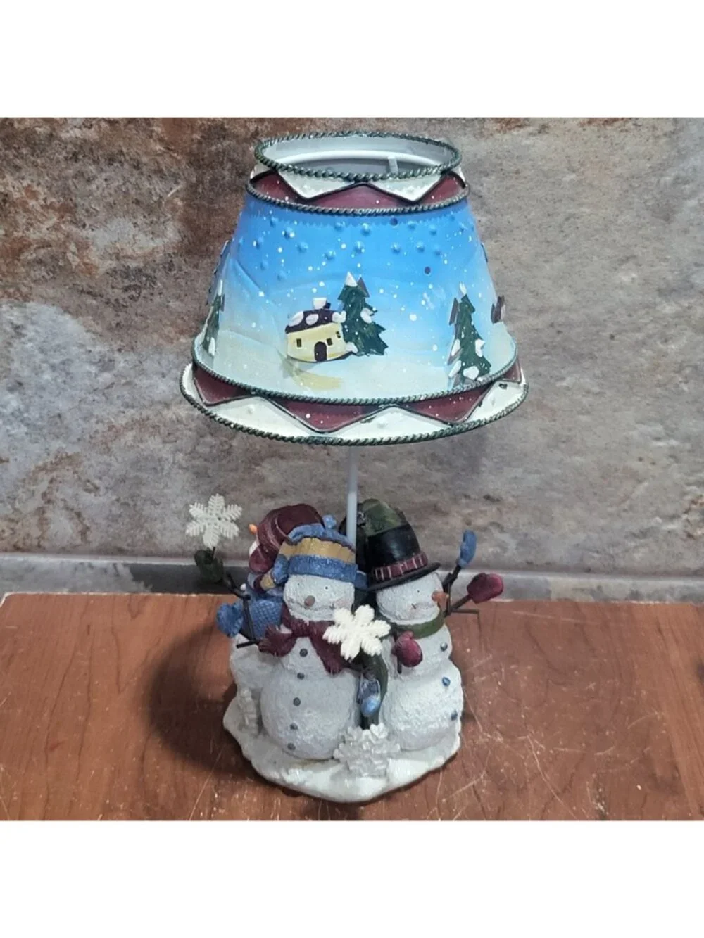 Vintage Home Interiors Snowman Family Tealight Candle Holder